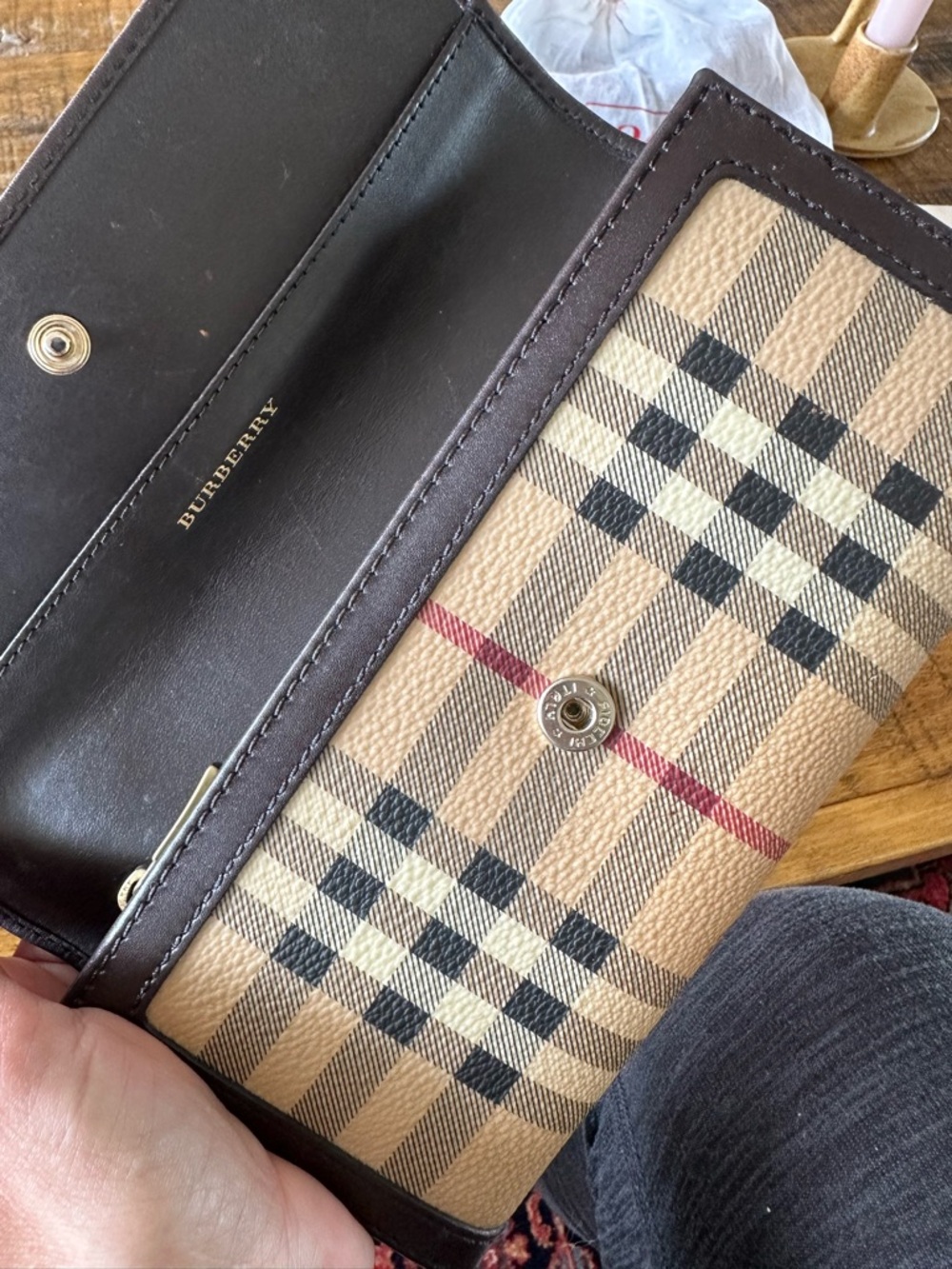 Burberry Brown Leather Wallet with Gold Hardware - Picture 3 of 11